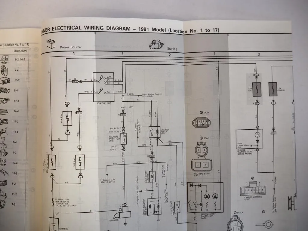 Toyota 4Runner 1991 Factory Service Repair Shop Manual Electrical Wiring Diagram