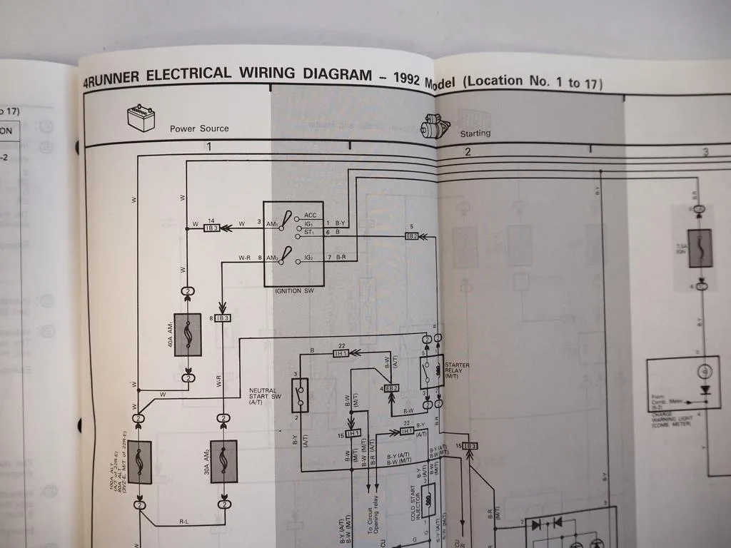 Toyota 4Runner 1992 Repair Manual Electrical Wiring Diagram for USA Canada
