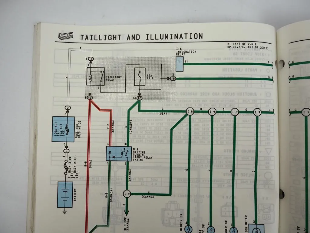 Toyota 4Runner 1993 Repair Manual Electrical Wiring Diagram for USA Canada