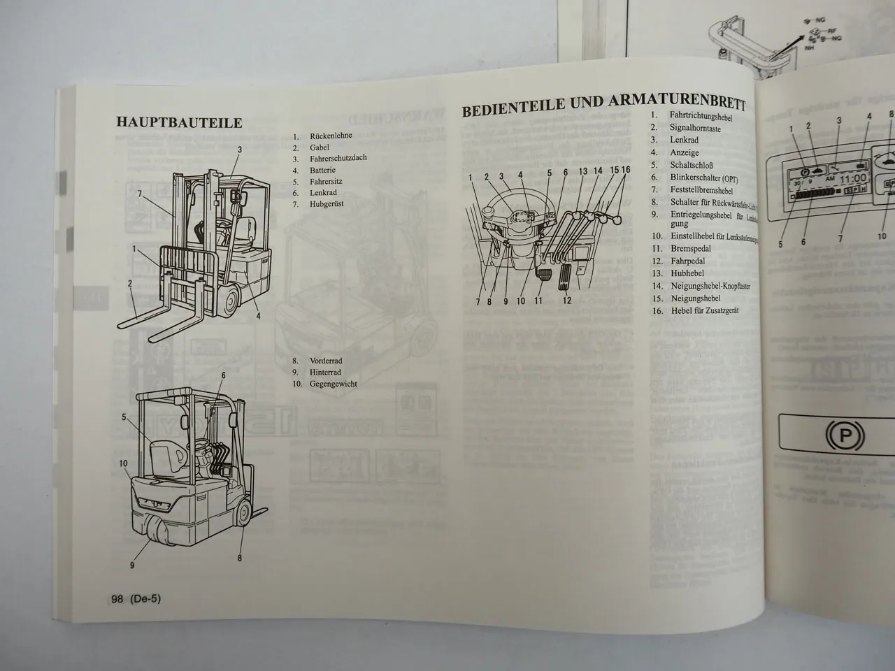 Toyota 7FBEF 13 15 16 18 20 Gabelstapler Betriebsanleitung Ersatzteilliste 2007