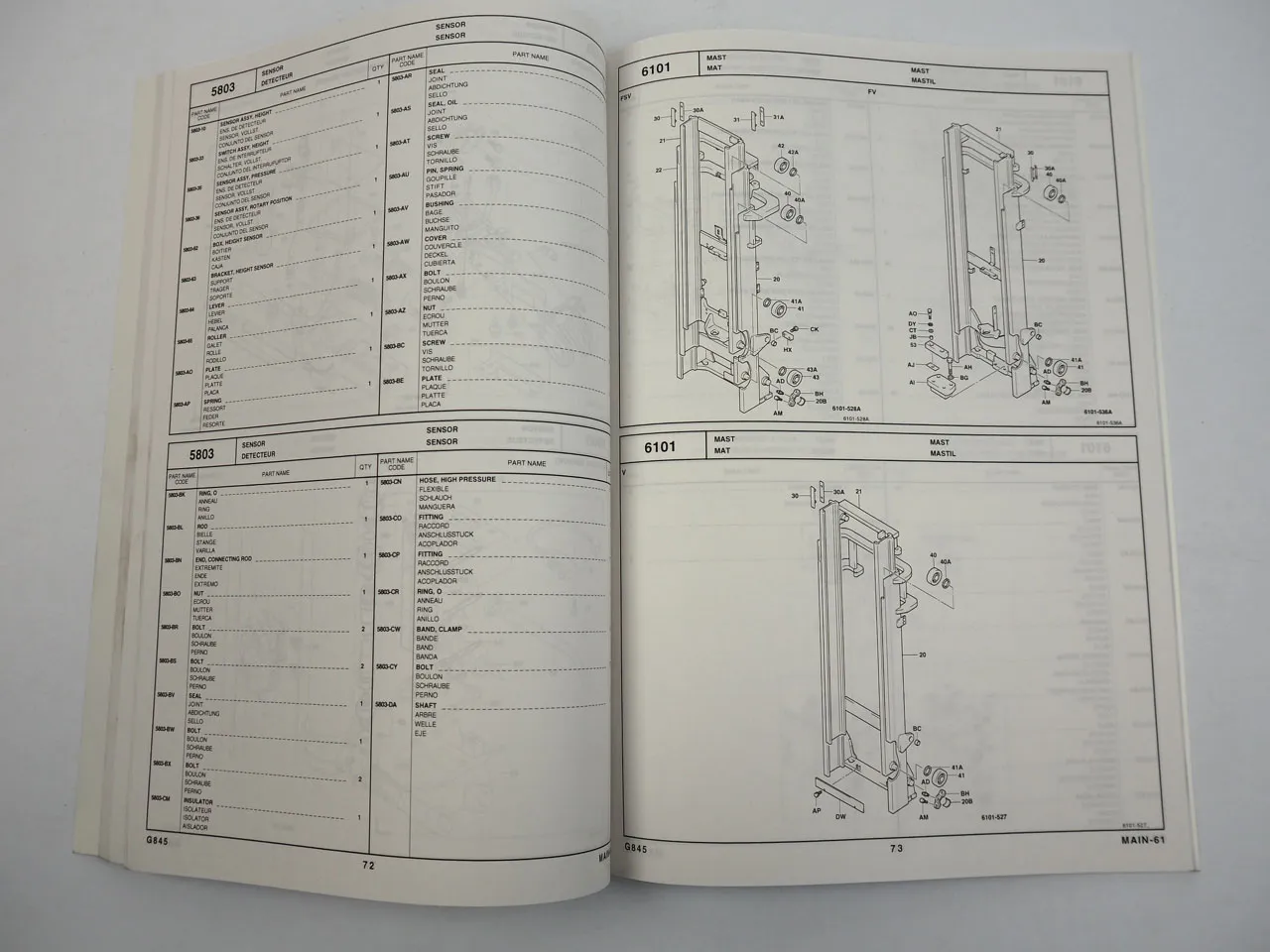 Toyota 7FBEF 13 15 16 18 20 Gabelstapler Betriebsanleitung Ersatzteilliste 2007