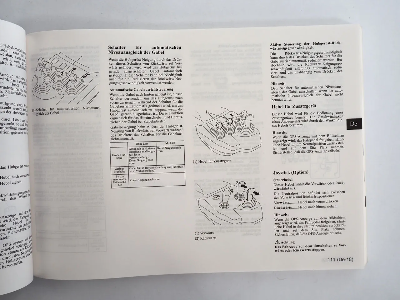 Toyota 7FBEF 13 15 16 18 20 Gabelstapler Betriebsanleitung Operators Manual