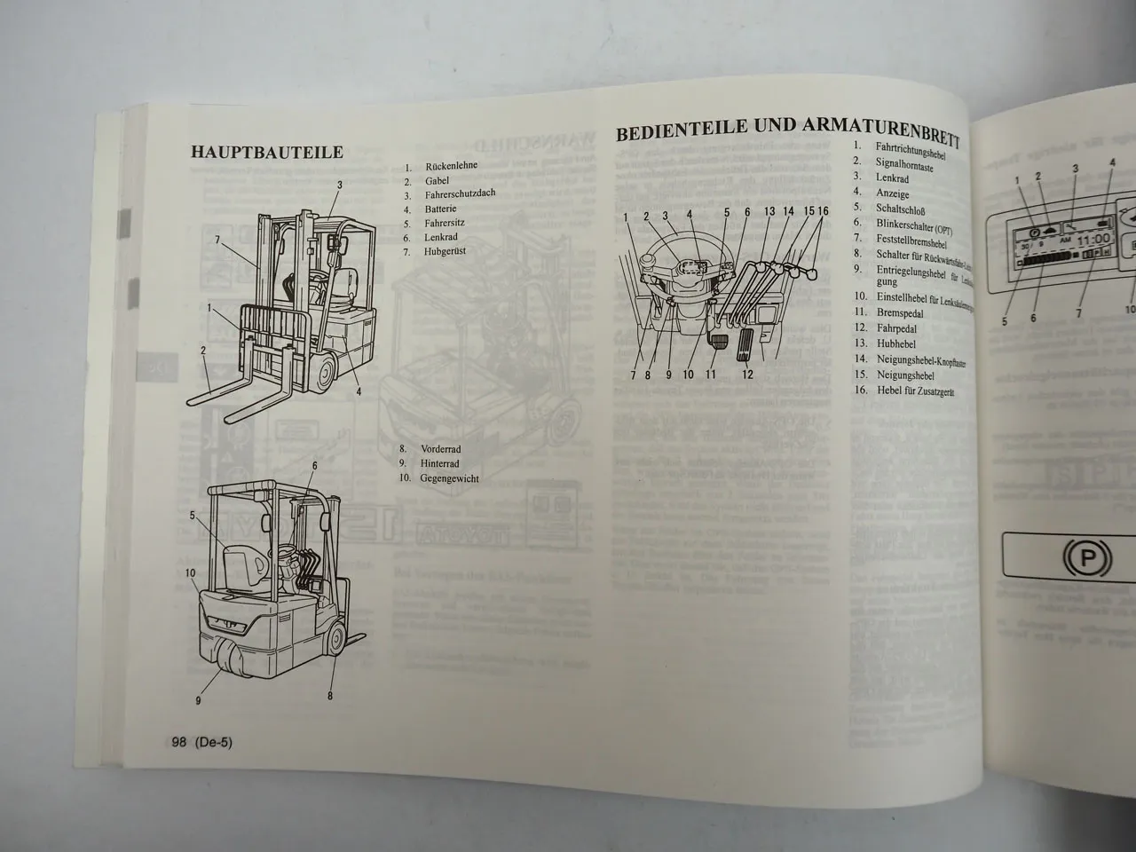 Toyota 7FBEF 15 16 18 20 Gabelstapler Betriebsanleitung Ersatzteilliste 2003
