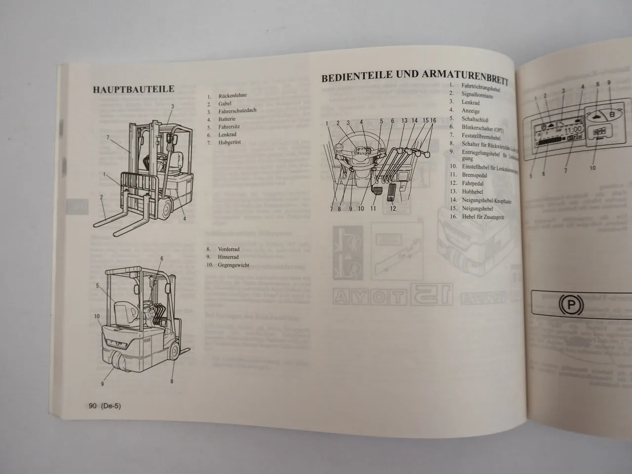 Toyota 7FBEF 15 16 18 20 Gabelstapler Betriebsanleitung Operators Manual