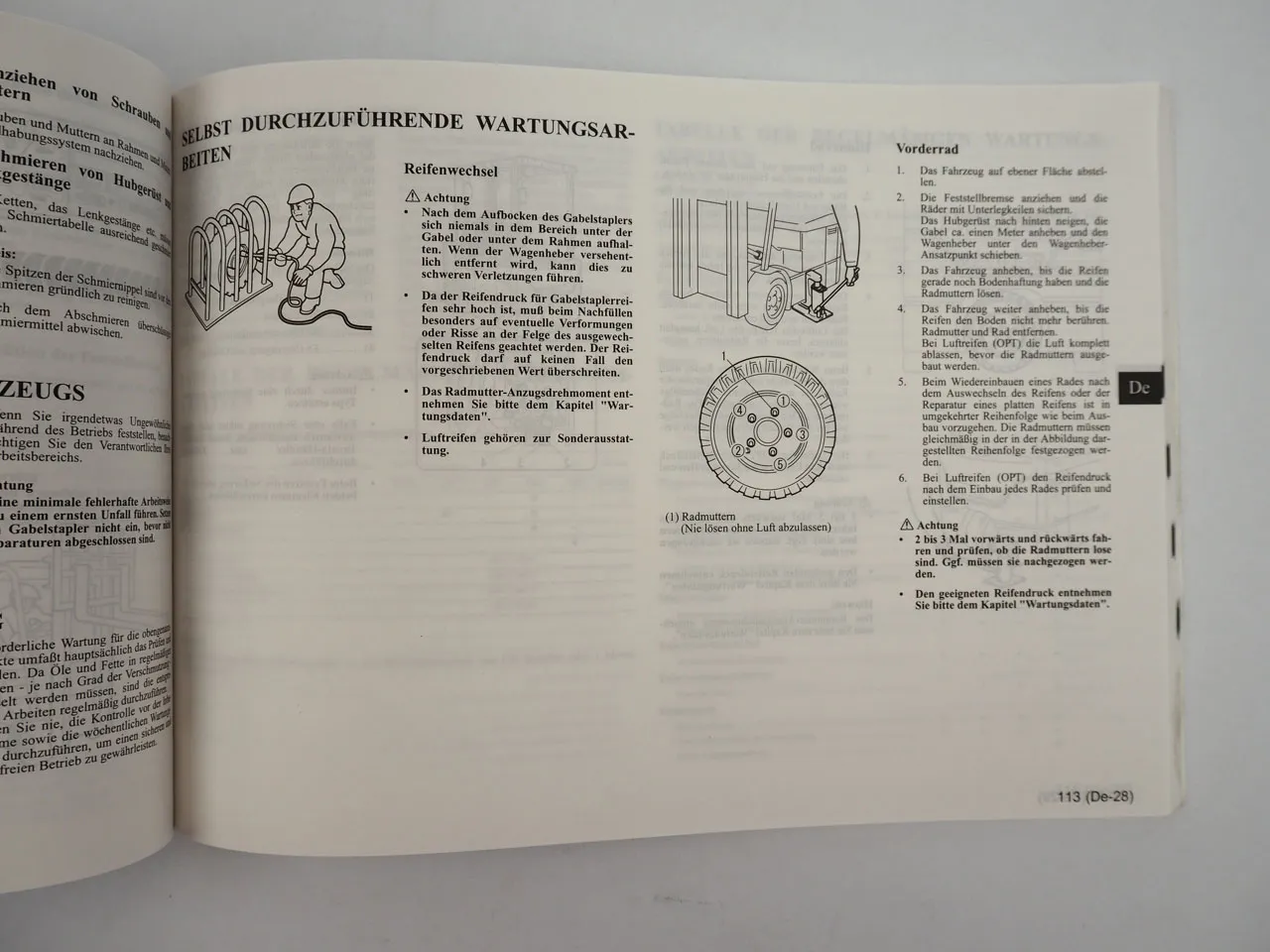 Toyota 7FBEF 15 16 18 20 Gabelstapler Betriebsanleitung Operators Manual