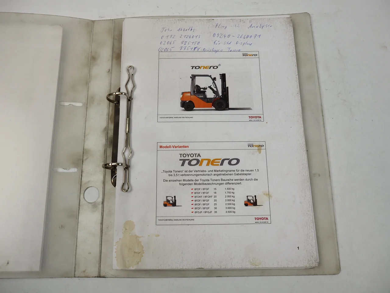 Toyota 8 FDF FGF FDKF FGKF 15 18 20 25 30 FDJF FGJF 35 Stapler Tonero Schulung