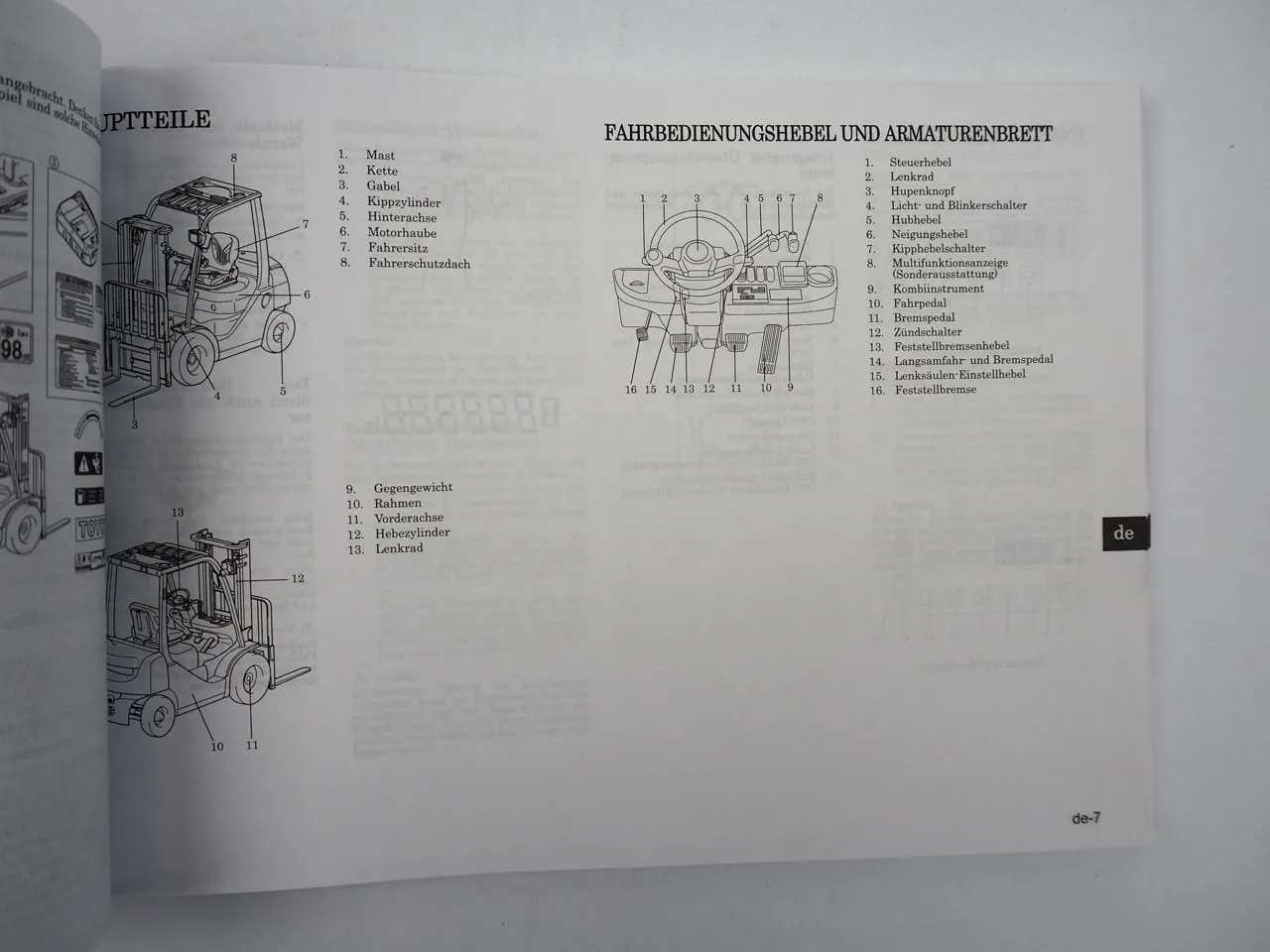 Toyota 8 FGF FDF FGKF FDKF FGJF FDJF 15 18 20 25 30 35 Stapler Betriebsanleitung