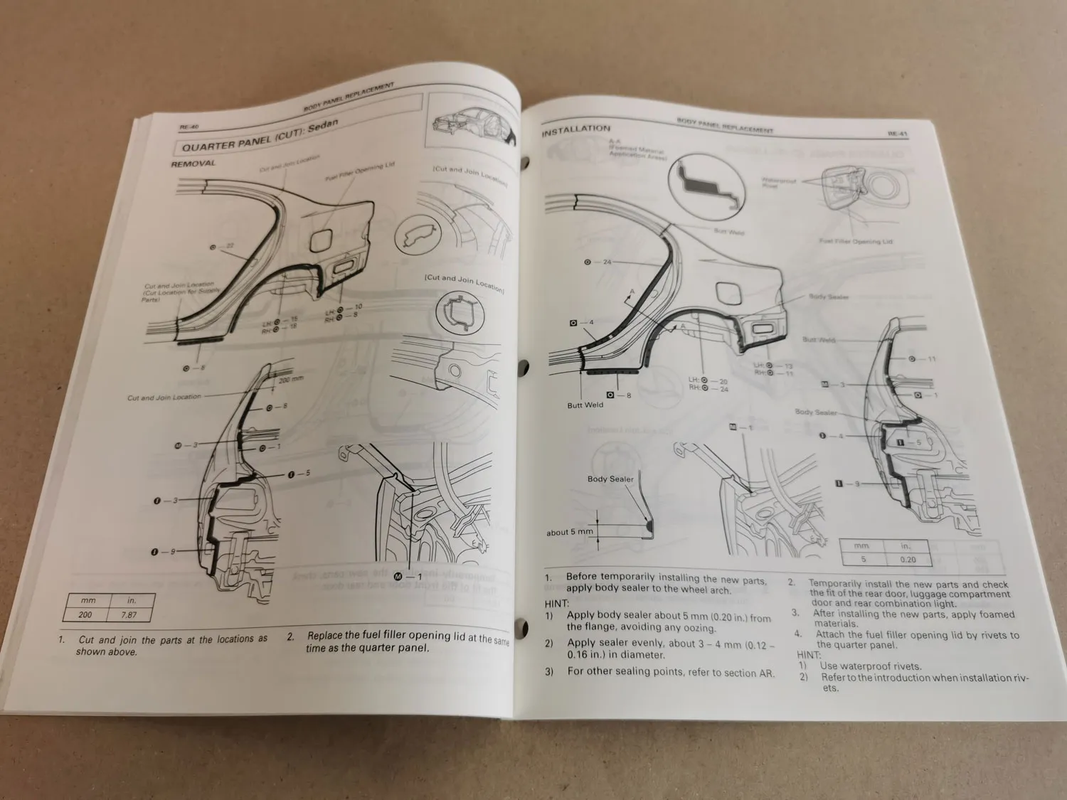 Toyota Avensis Corona FWD T22 workshop manual collision damage repair manual