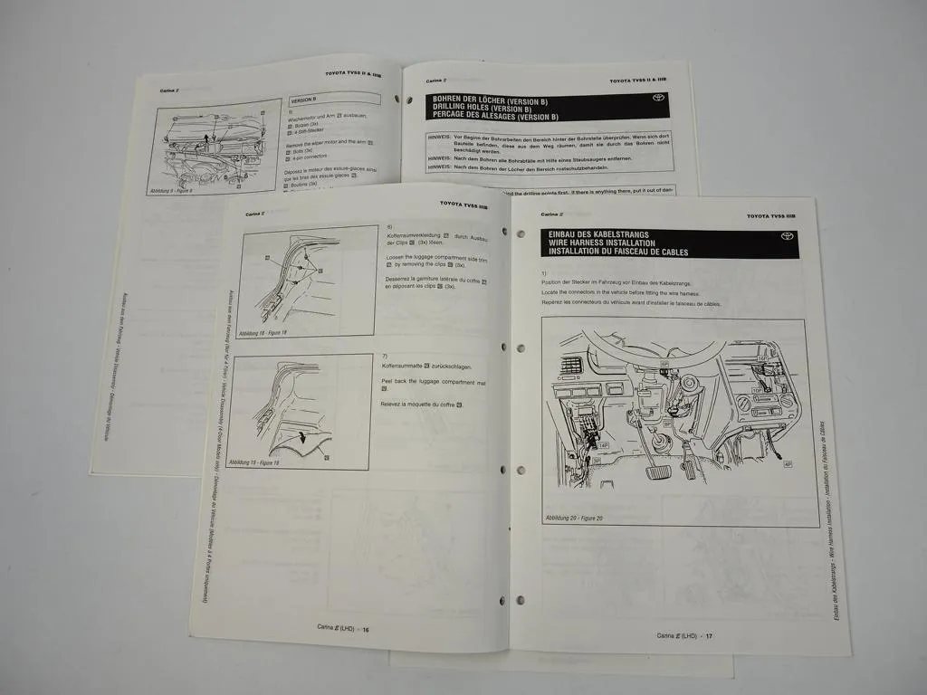 Toyota Carina E T19 TVSS 3B Security Alarm System Einbauanleitung Schaltplan