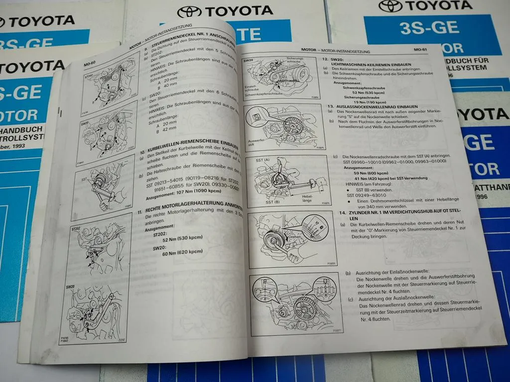 Toyota Celica MR2 2.2 l 16V Motor 3S-GE 3S-GTE Werkstatthandbuch 1993 1994 1996