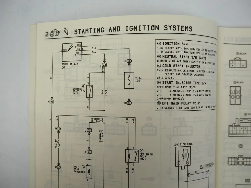 Toyota Celica Supra 1986 Repair Manual Electrical Wiring Diagram for USA Canada