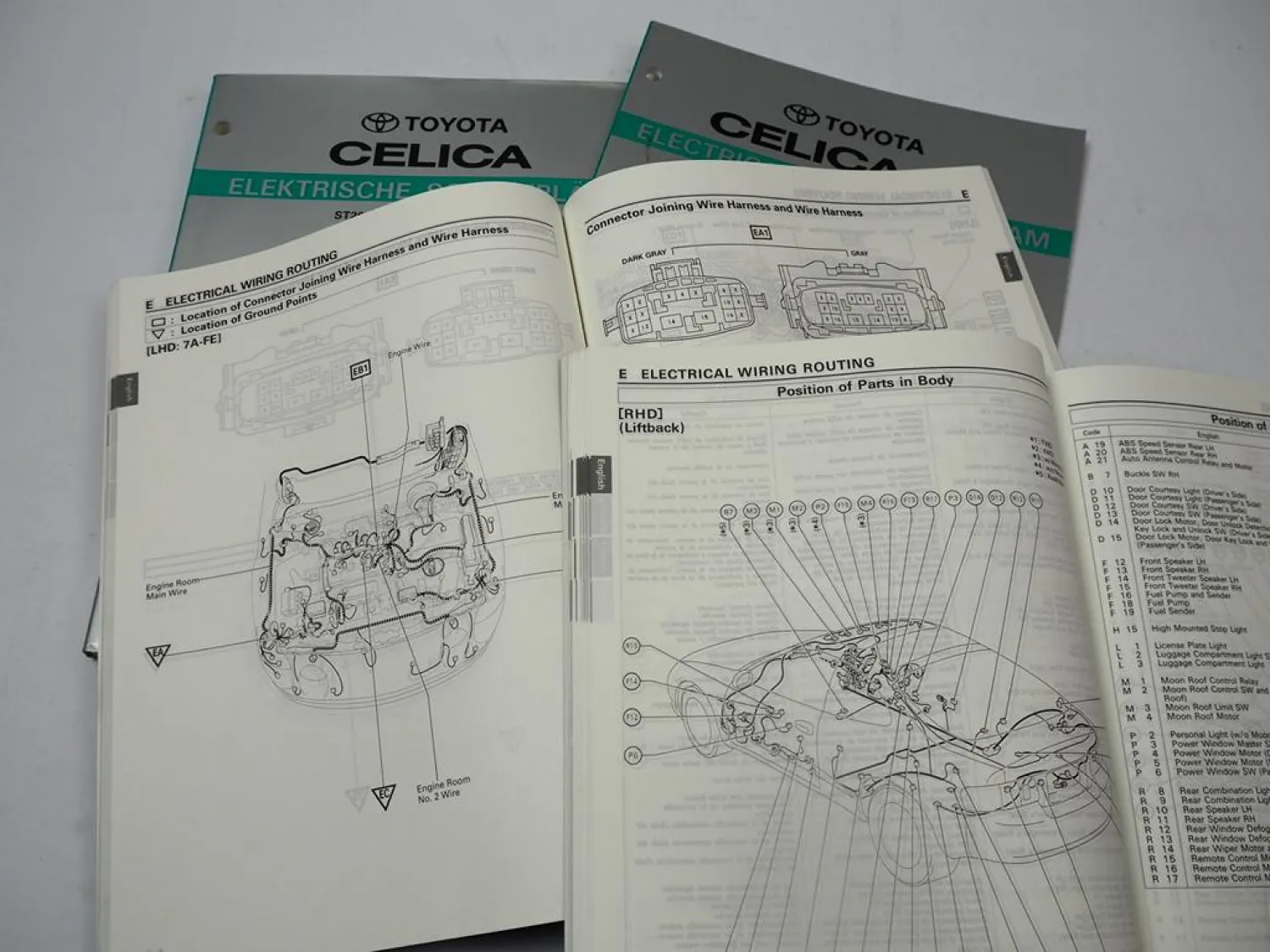 Toyota Celica T20 ST202 204 205 AT200 4WD Schaltpläne Elektrik Werkstatthandbuch