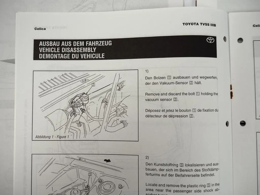 Toyota Celica TVSS 3B Security Alarm System Einbauanleitung Schaltplan