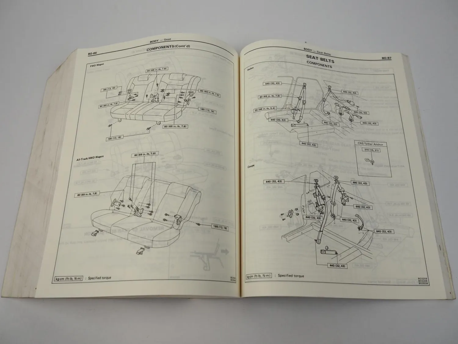Toyota Corolla AE92 AE95 1989 Factory Service Shop Repair Manual USA Canada