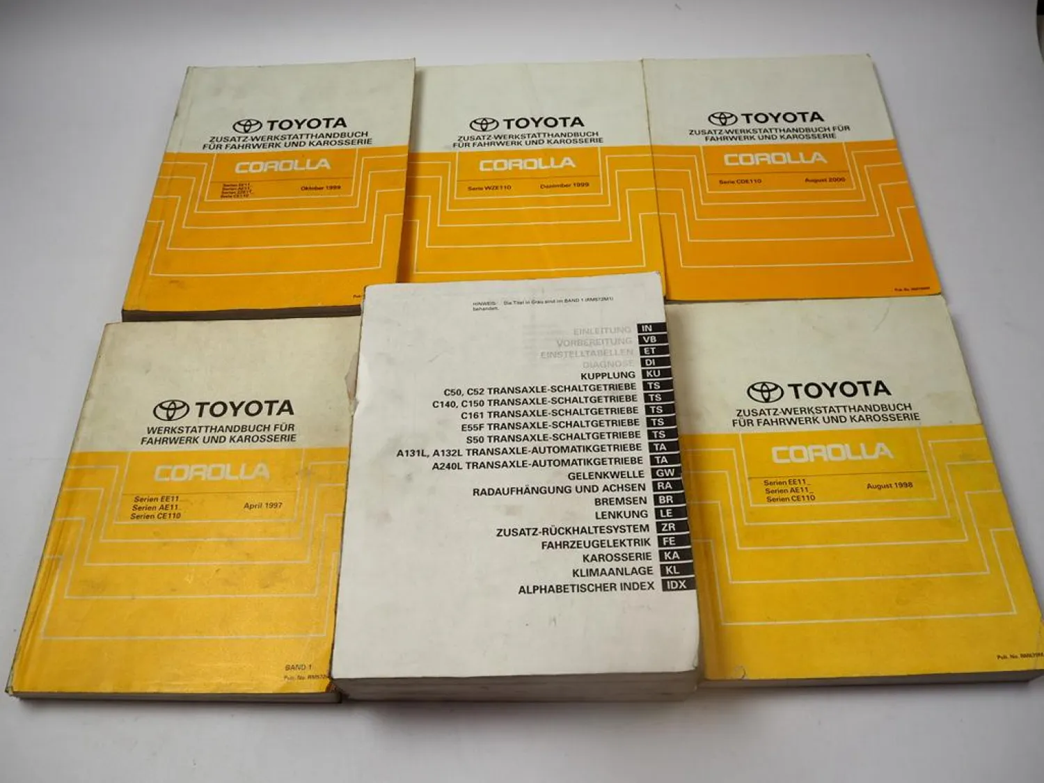 Toyota Corolla E11 EE AE ZZE CE Werkstatthandbuch 1997 - 2002 Reparaturanleitung