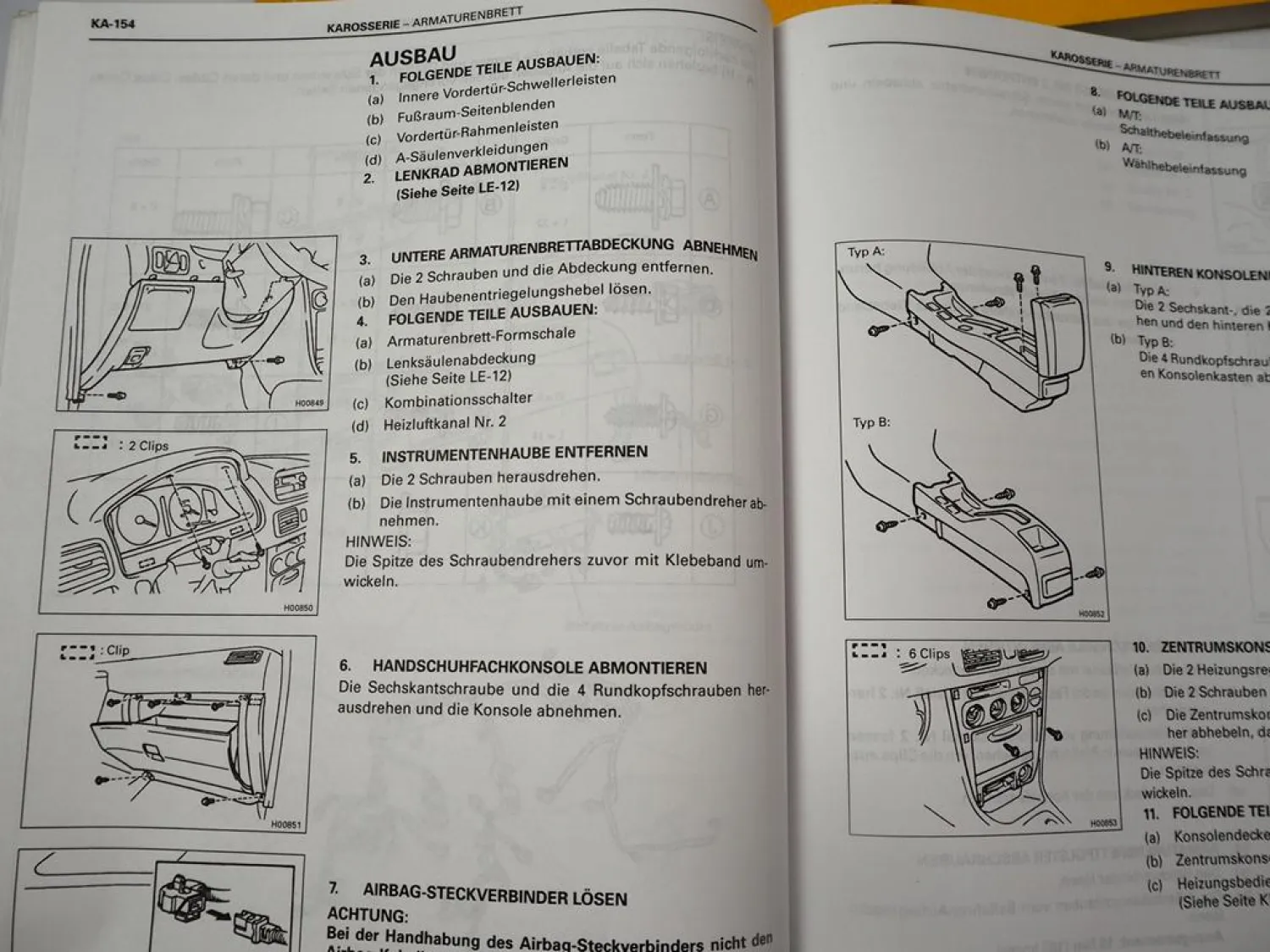 Toyota Corolla E11 EE AE ZZE CE Werkstatthandbuch 1997 - 2002 Reparaturanleitung