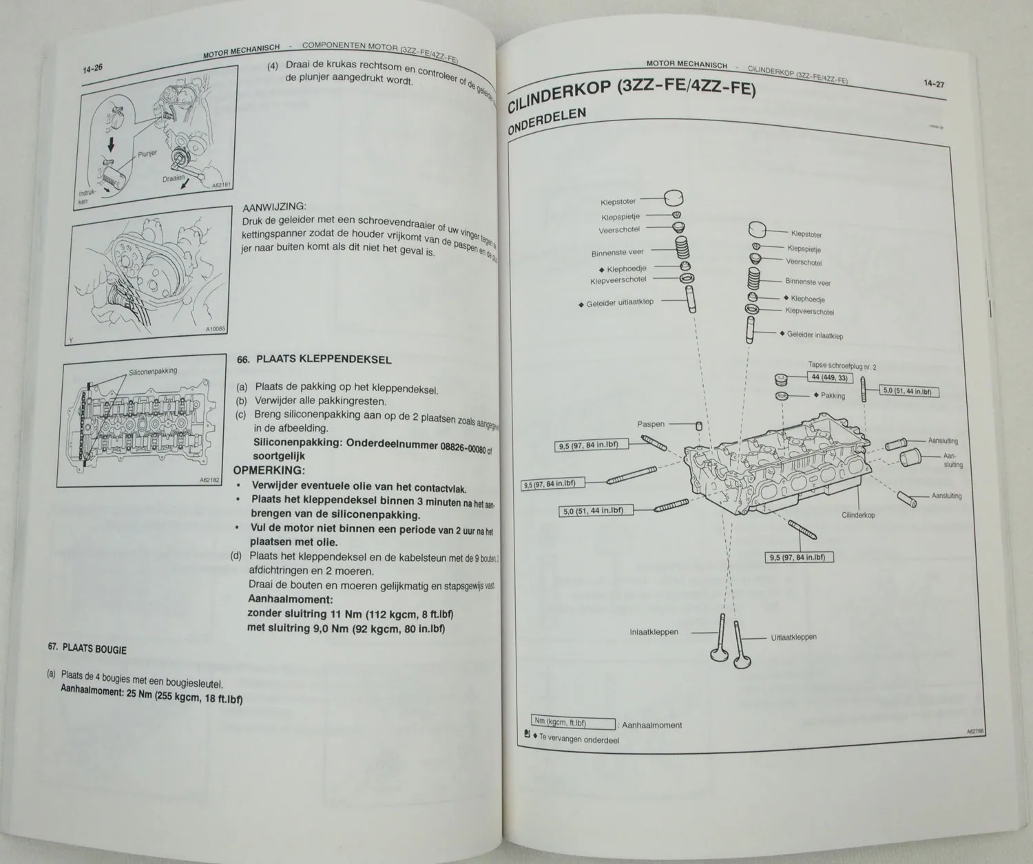 Toyota Corolla ZZE120 ZZE121 Motor 3ZZ-FE 4ZZ-FE Reparatiehandboek 2001
