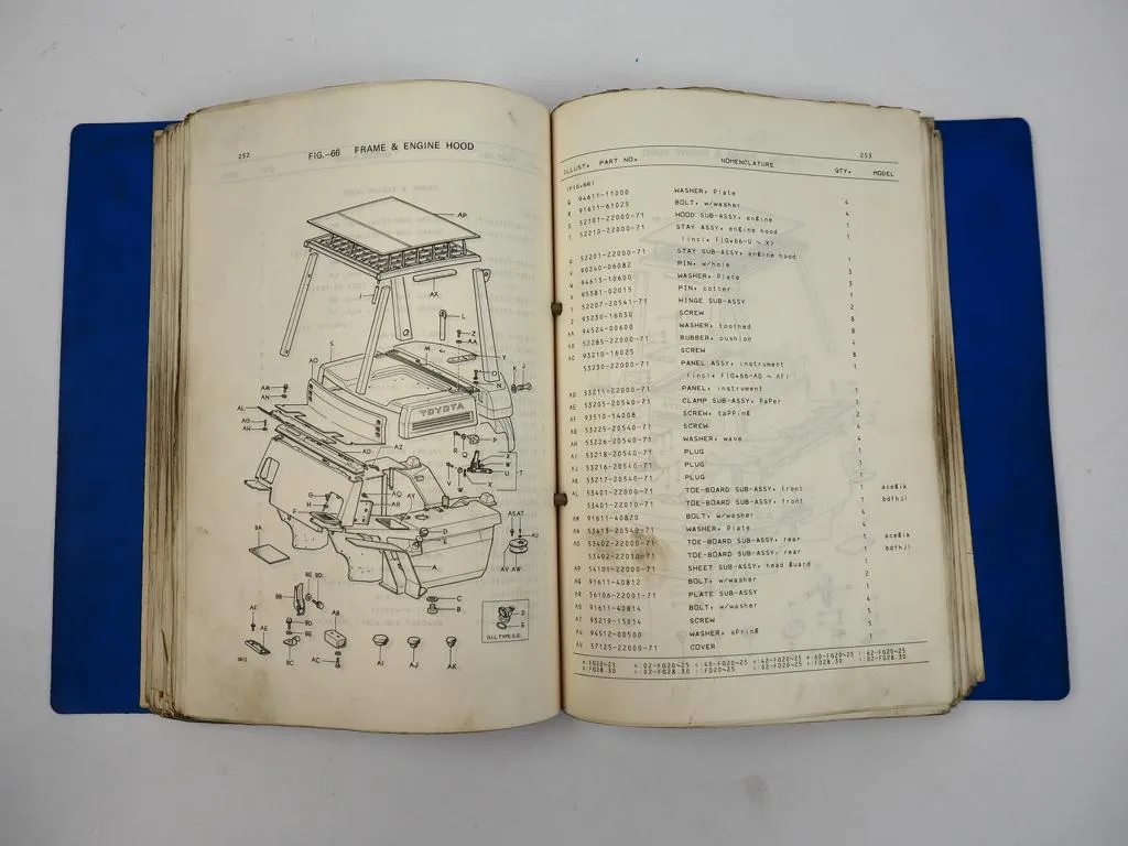 Toyota FD/FD 23 28 3FG/3FD 20 25 30 2FG30 Forklift Main Parts Catalog 1978