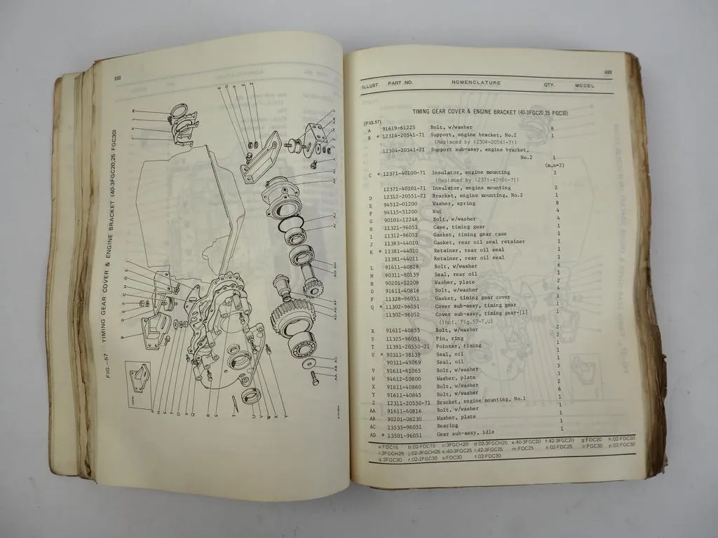 Toyota FDC 15 20 25 30 FGC30 2FGC30 3FGC 20 25 Forklift Parts Catalog 1977