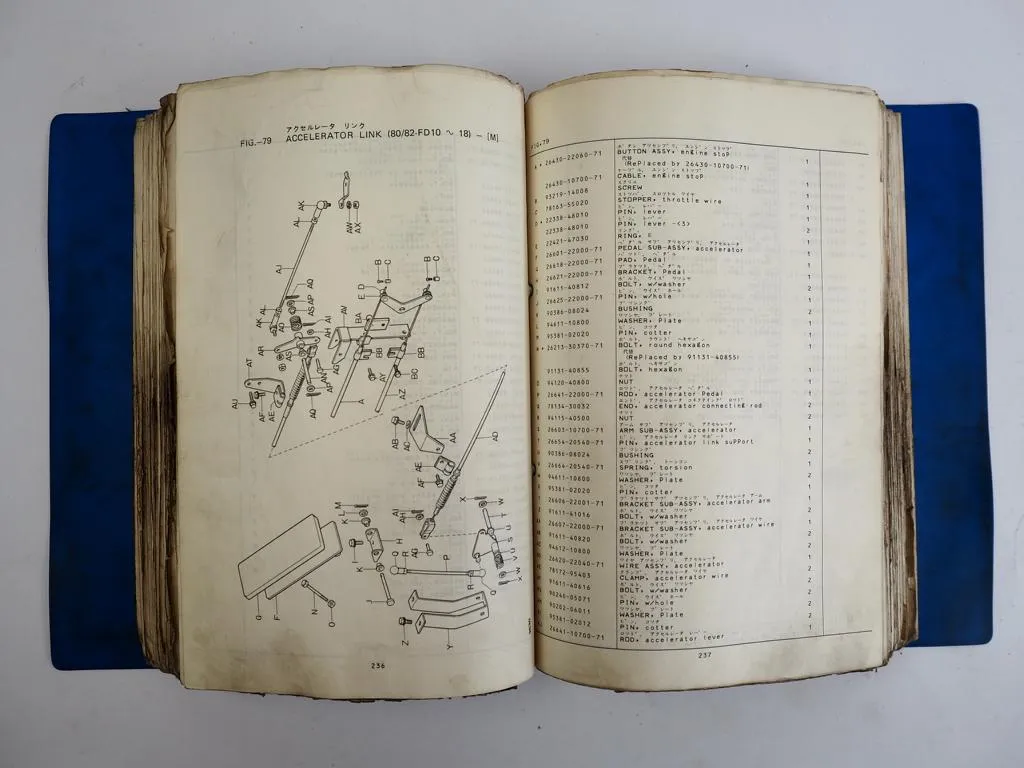 Toyota FG FD 18 4FG 3FD 10 14 15 Forklift Ersatzteilliste Main Parts Catalog1981