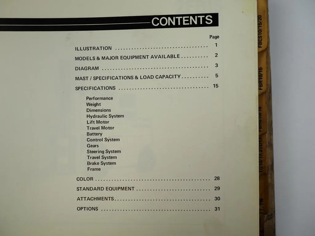 Toyota Forklift Guide to Industrial Vehicles Gabelstapler Übersicht 1971