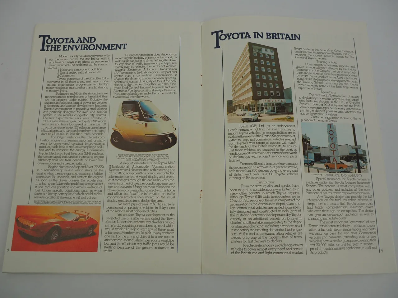 Toyota GB ltd 9 brochures and pricelist 1976 Corolla Carina 1000 2000