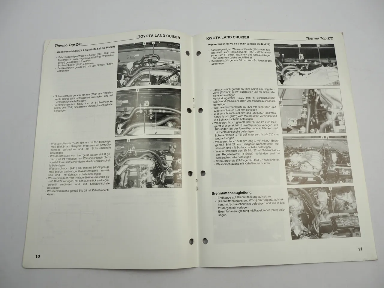 Toyota Land Cruiser J9 Einbauanleitung Webasto Thermo Top Z/C-B/D Heizung 1998