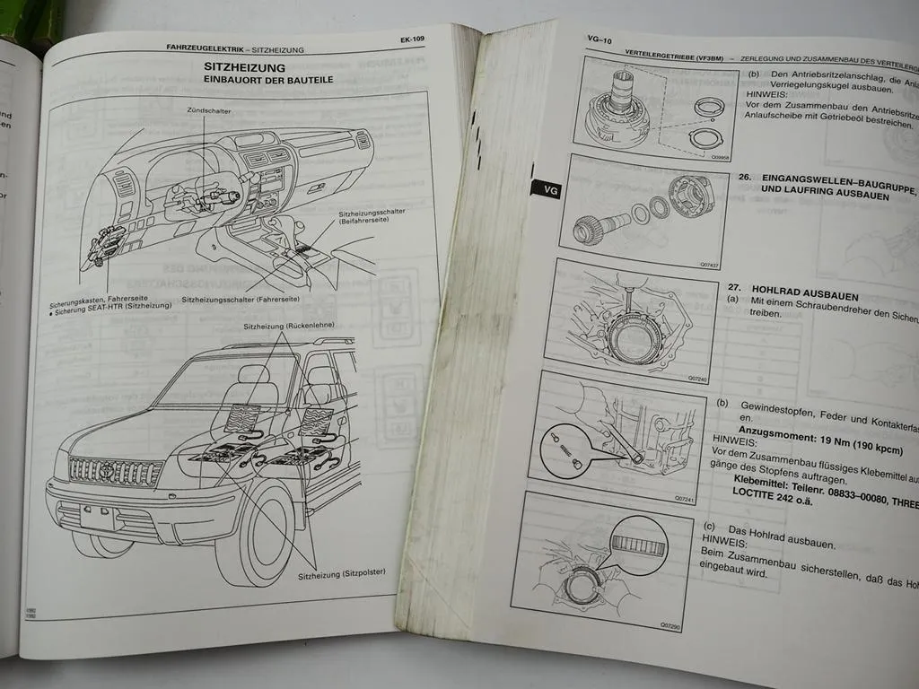 Toyota Land Cruiser + Prado J9 Werkstatthandbuch 1996 - 2000 Reparaturanleitung