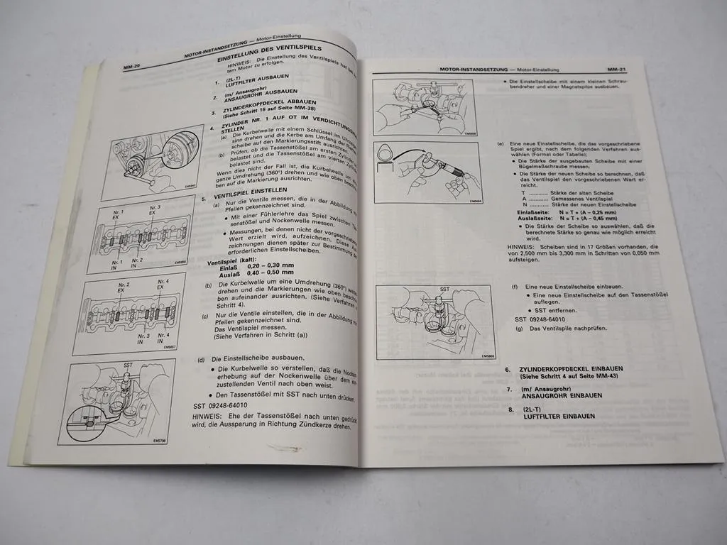 Toyota LandCruiser J7 LJ7 LN1 Hilux 4Runner 2L-T 3L Motor Werkstatthandbuch 1990/94