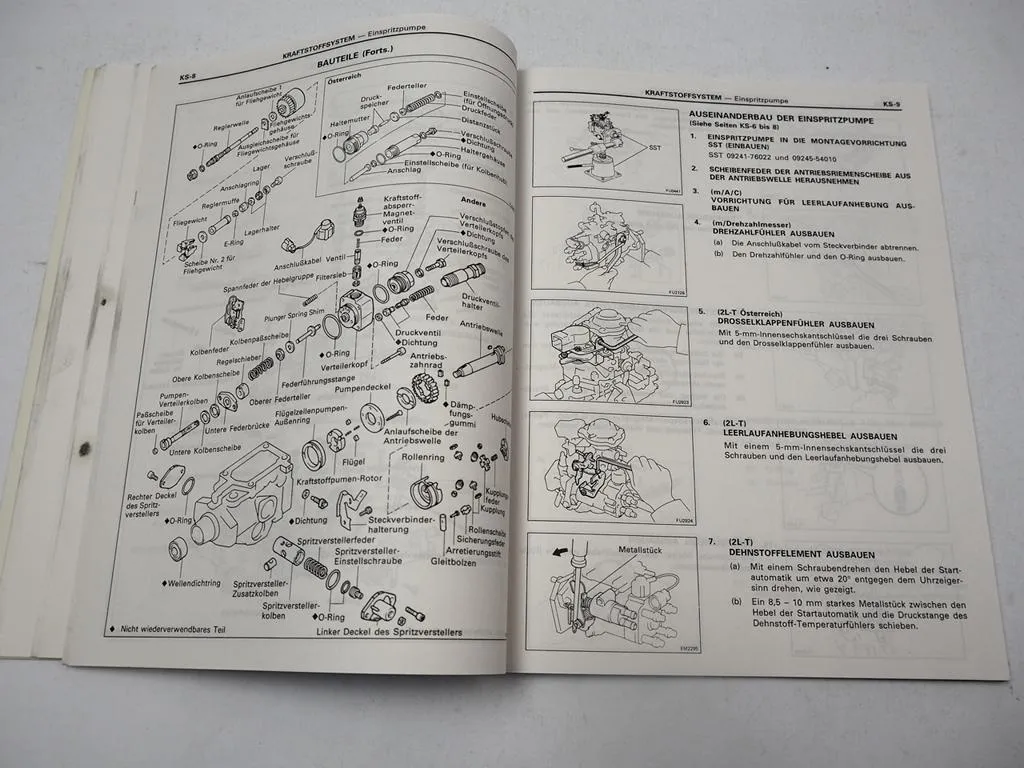 Toyota LandCruiser J7 LJ7 LN1 Hilux 4Runner 2L-T 3L Motor Werkstatthandbuch 1990/94