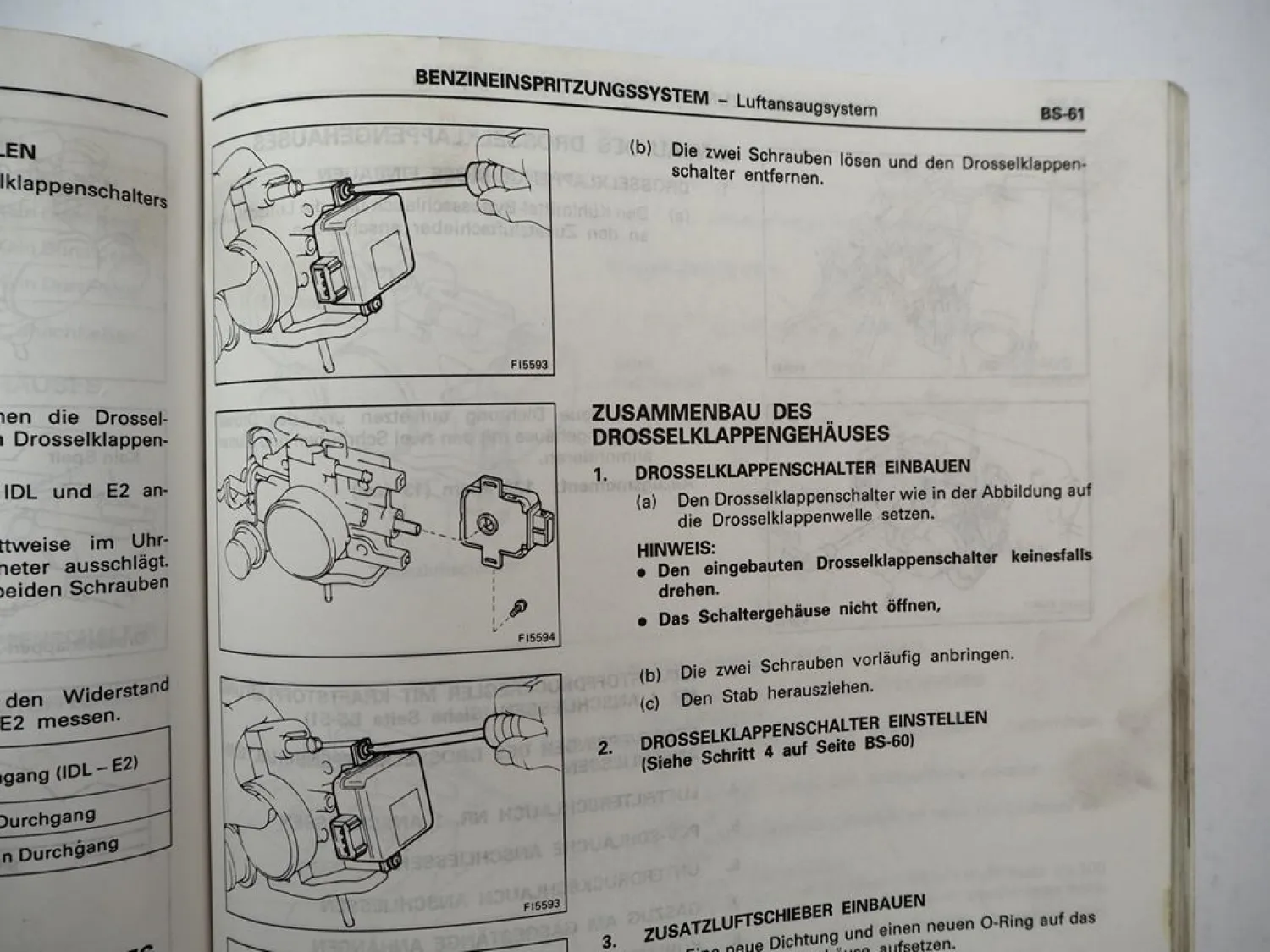 Toyota Starlet EP80 EP81 Motor 1E 2E 2E-E 1989 Werkstatthandbuch