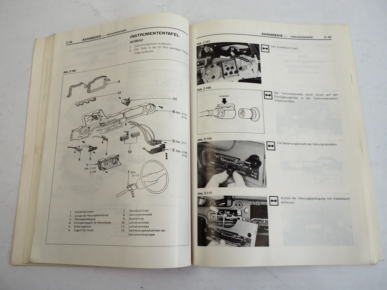Toyota Starlet KP6 Werkstatthandbuch Karosserie 1978 Reparaturanleitung