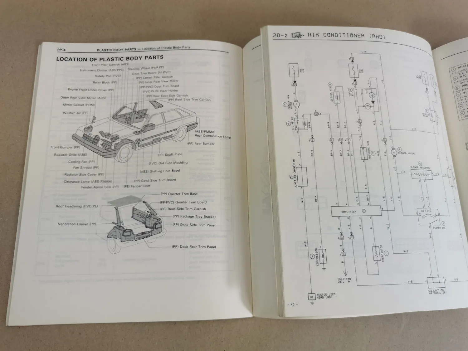 Toyota Tercel AL20 1982 Repair Manual Collision Damage Electrical Wiring Diagram