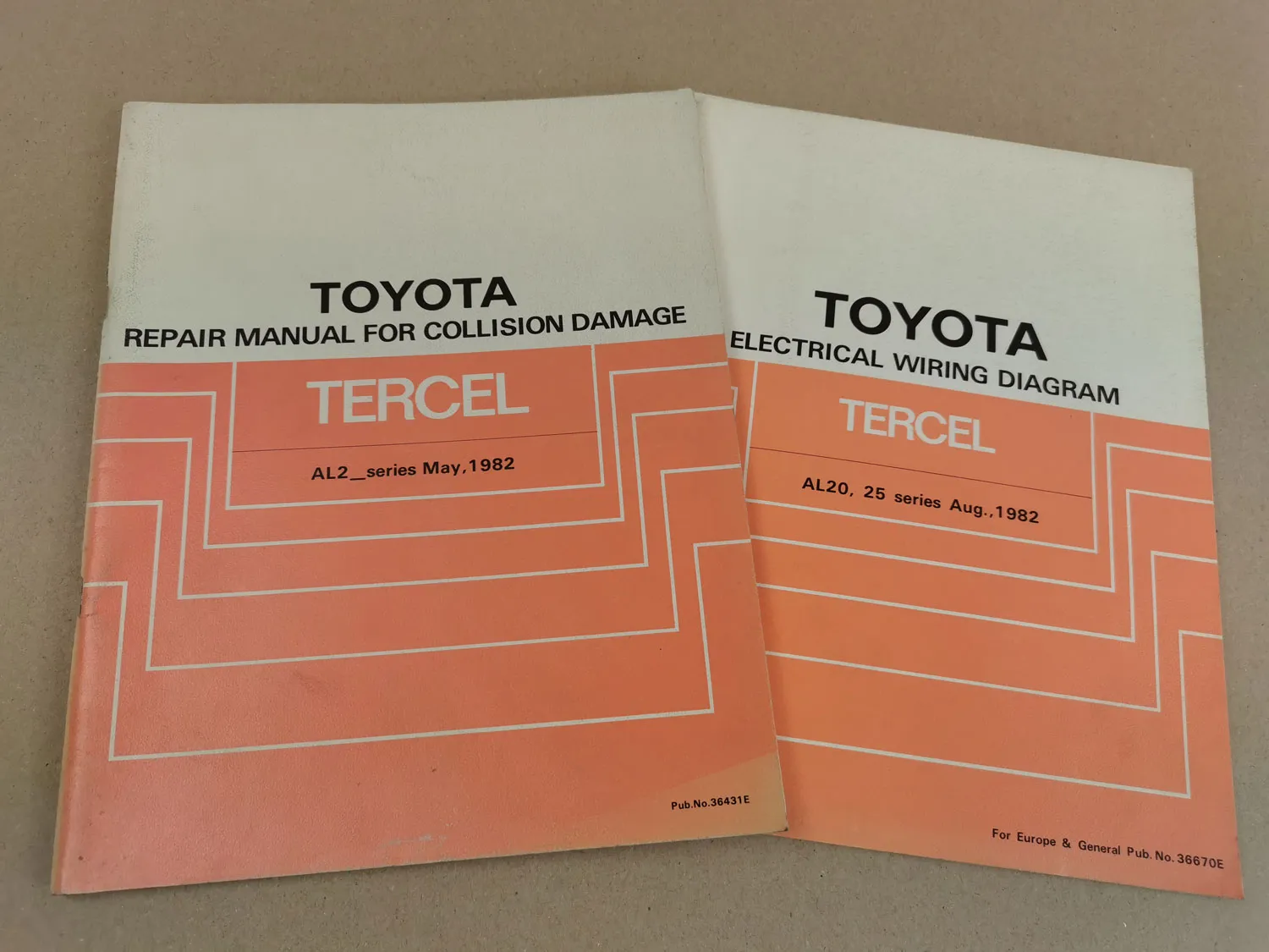 Toyota Tercel AL20 1982 Repair Manual Collision Damage Electrical Wiring Diagram