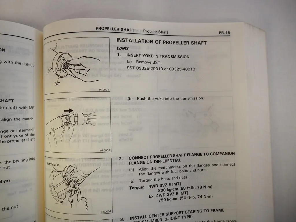 Toyota Truck Pickup 1989 RN VZN Repair Manual for USA Canada