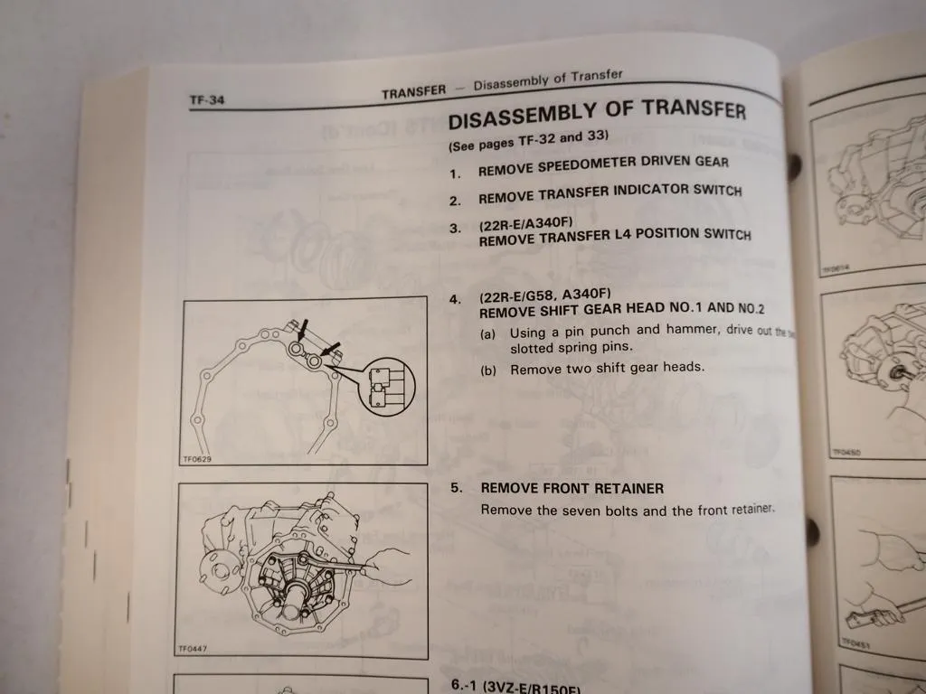 Toyota Truck Pickup 1993 RN VZN Repair Manual for USA Canada