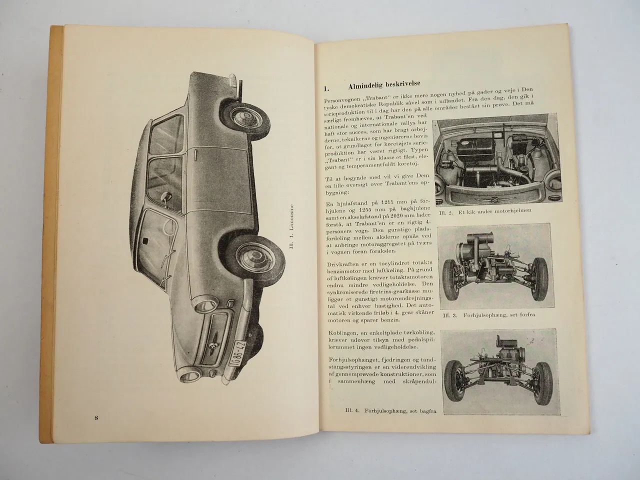 Trabant 601 Betriebsanleitung Instruktionsbog 1964 in dänisch