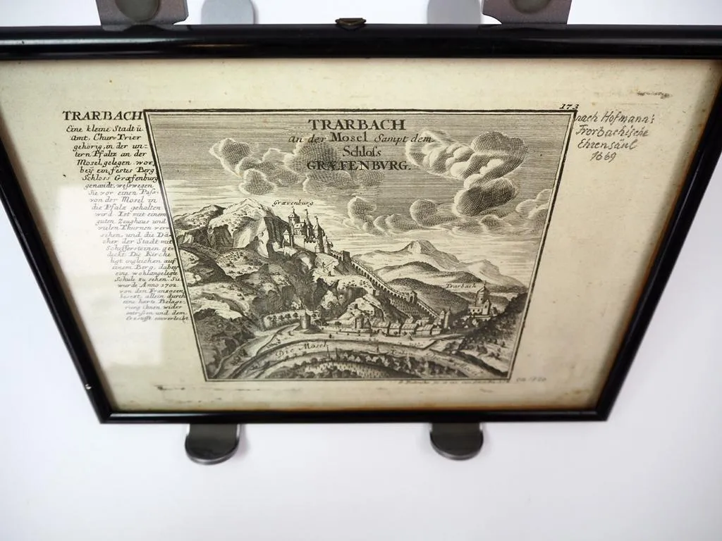 Traben Trarbach Kupferstich Mosel Schloss Graefenburg Vestung Mont Royal 1720/80