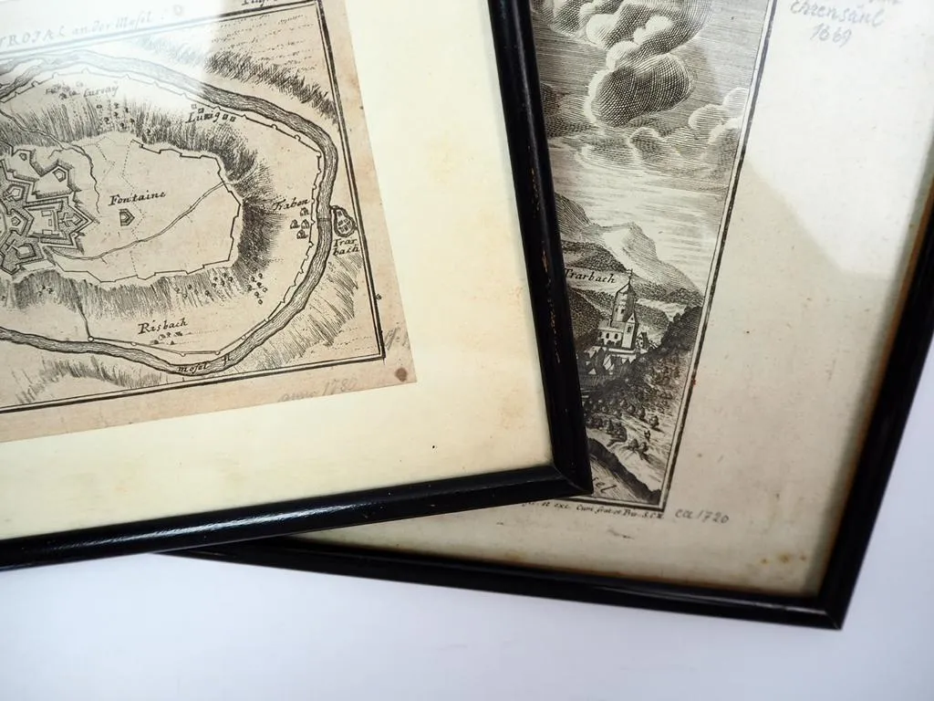 Traben Trarbach Kupferstich Mosel Schloss Graefenburg Vestung Mont Royal 1720/80