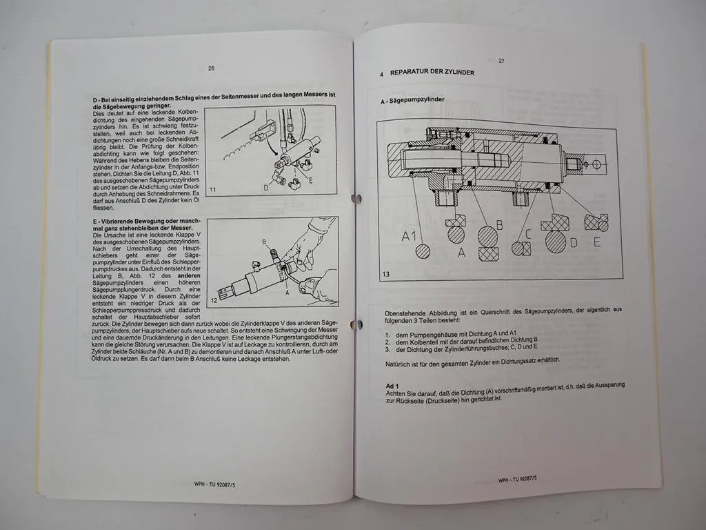 Trioliet TU 115 - 195 Siloblockschneider Werkstatthandbuch Ersatzteilliste 2014
