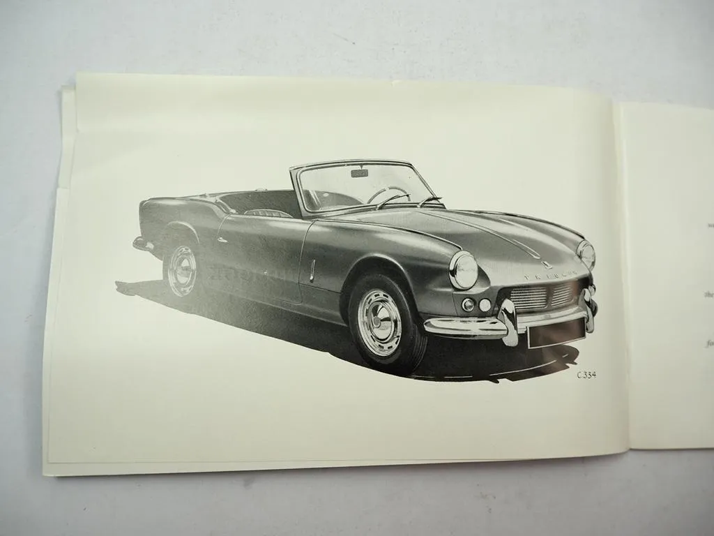 Triumph Spitfire 4 Owners Handbook Betriebsanleitung Bedienung 1963 Englisch