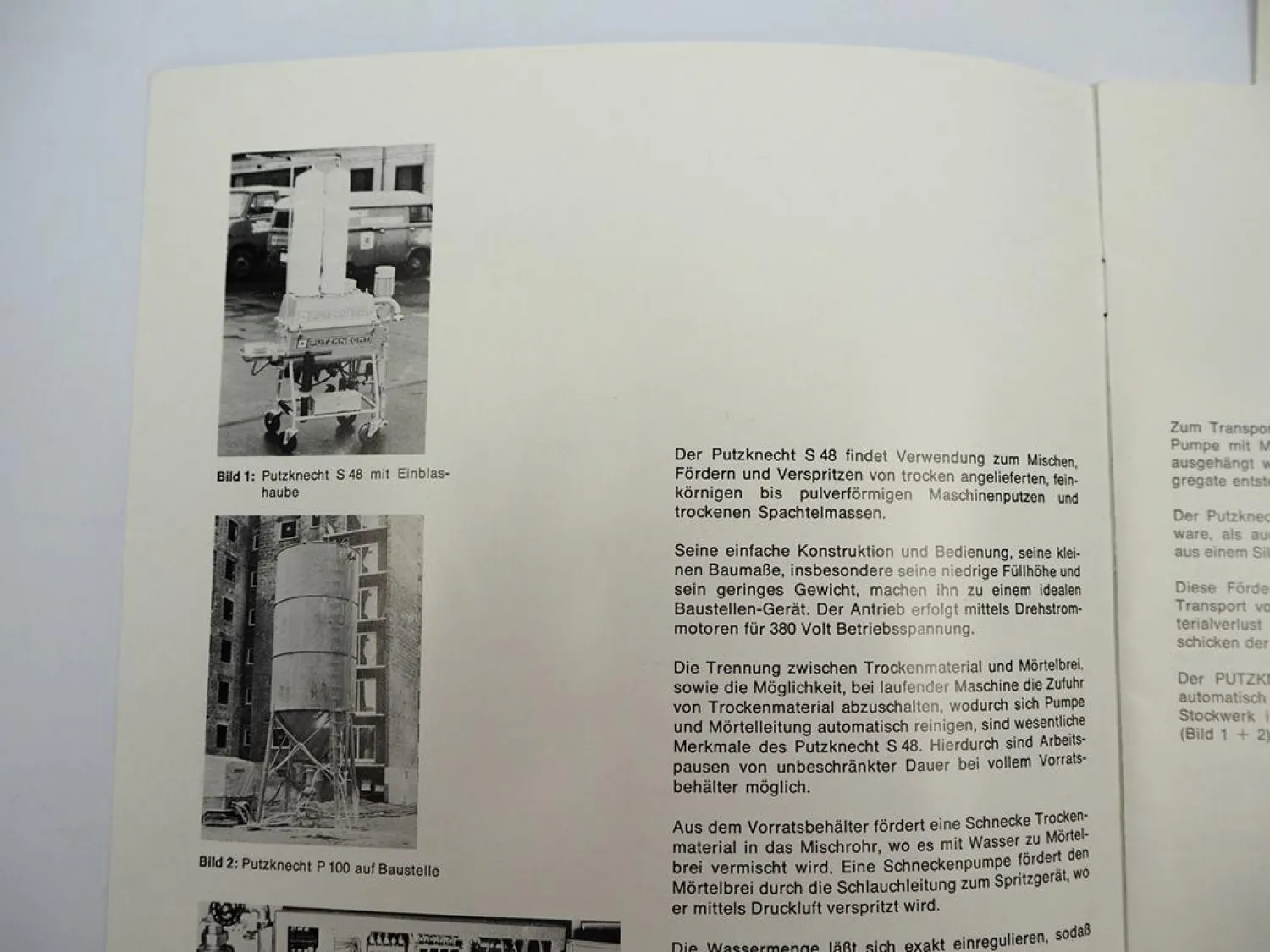 Uelzener Maschinenfabrik Putzknecht S48 Betriebsanleitung Ersatzteilliste 1974