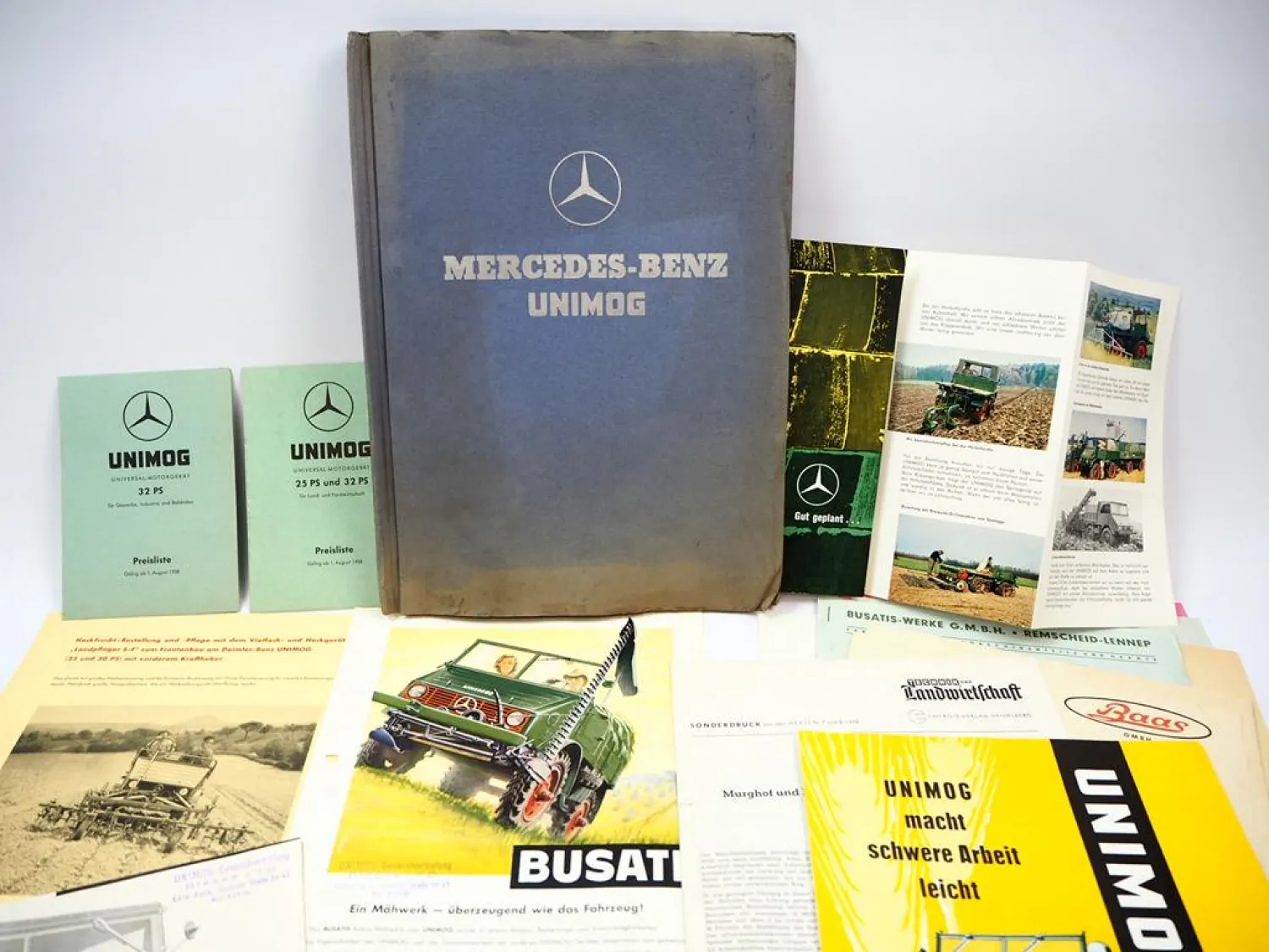 Unimog 401 411 in der Landwirtschaft Prospekt Mappe 1955/1958 20tlg.