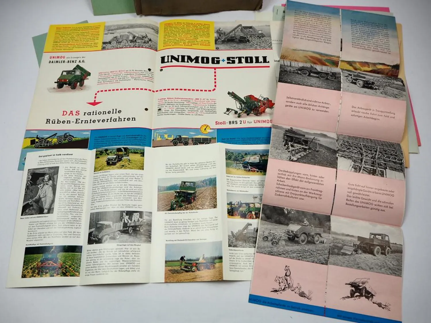 Unimog 401 411 in der Landwirtschaft Prospekt Mappe 1955/1958 20tlg.