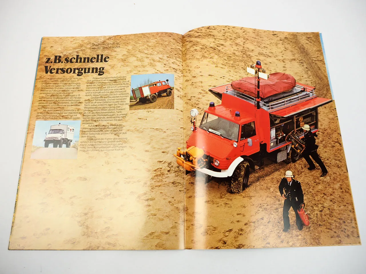 Unimog Allrad Fahrgestelle im Gelände im Spezialeinsatz Prospekt 1983 Feuerwehr
