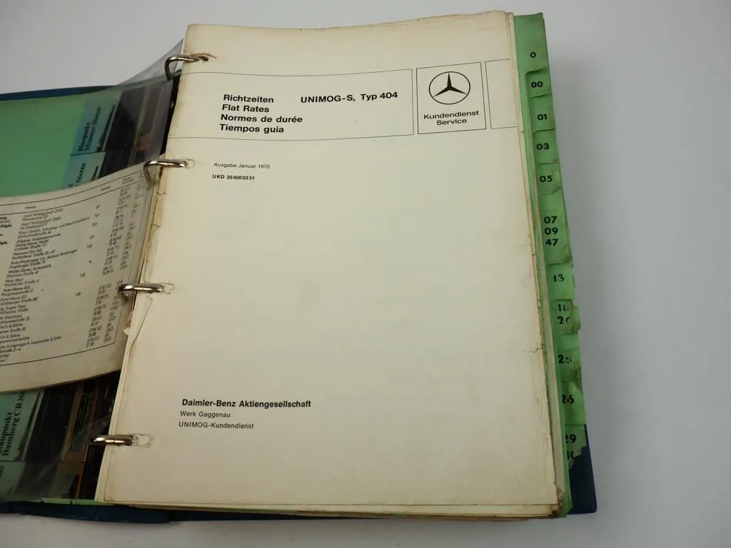 Unimog S 404 Richtzeiten Arbeitswertbuch Flat Rates 1970