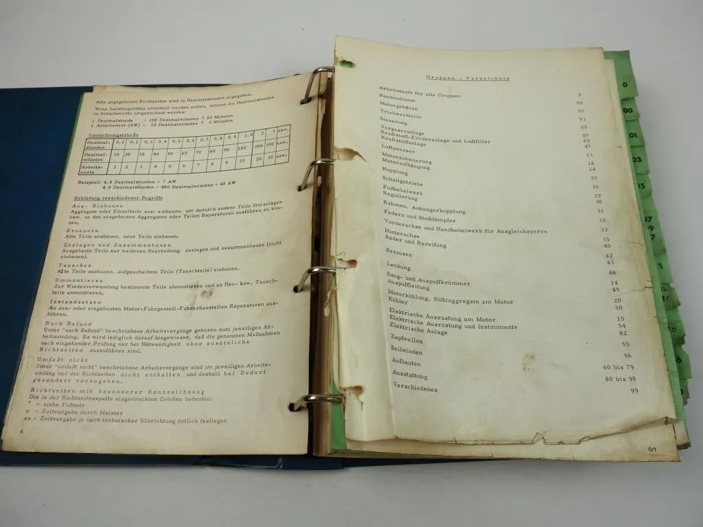 Unimog S 404 Richtzeiten Arbeitswertbuch Flat Rates 1970