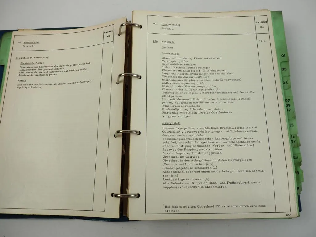 Unimog S 404 Richtzeiten Arbeitswertbuch Flat Rates 1970