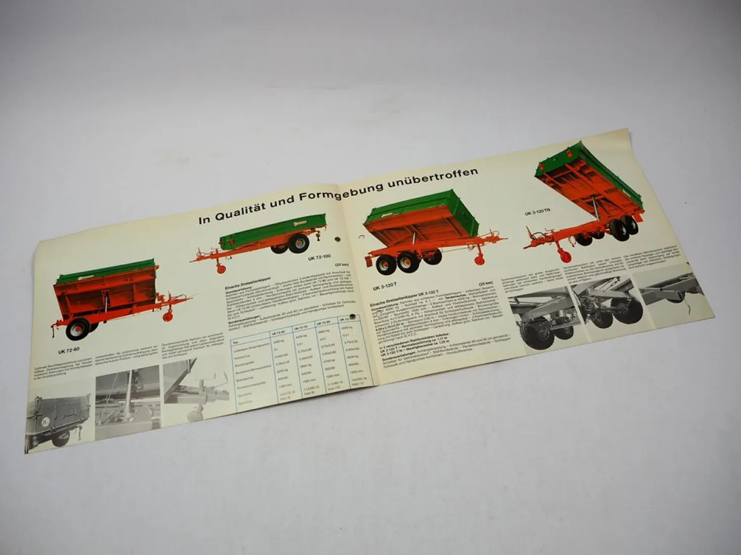 Unsinn Record UK 72-60 - 3-200 T Dreiseitenkipper Prospekt Techn. Daten 70er