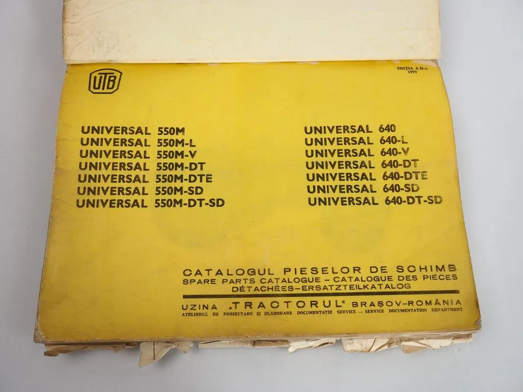 UTB Universal 550M 640 Tractor Schlepper Spare Parts List Ersatzteilliste 1979
